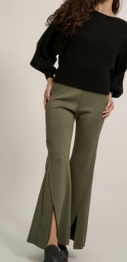 Olive green flare deals pants