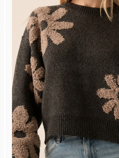 Floral Chenille Sweater