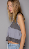 Pieced Ruffle Tank Top