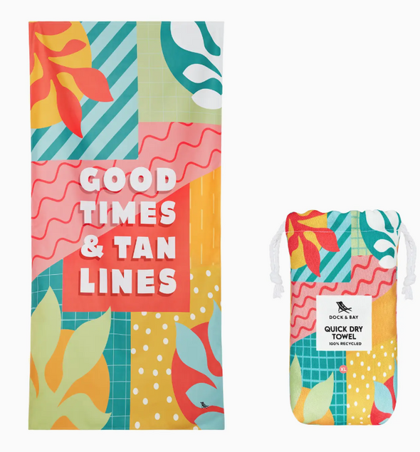 Dock & Bay Good Times & Tan Lines Beach Towel