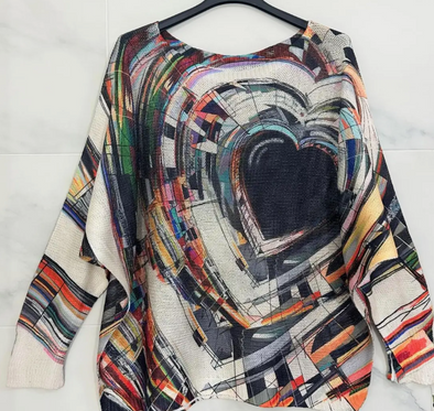Black Heart Graphic Top