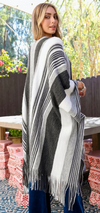 Fringe Striped Ruana