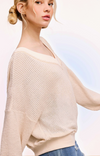 Double V Waffle Knit Top