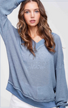 Double V Waffle Knit Top