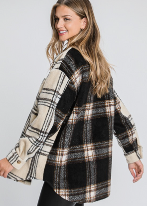 Contrast Plaid Jacket