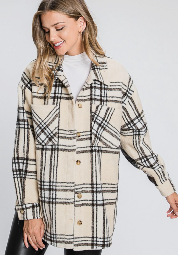 Contrast Plaid Jacket