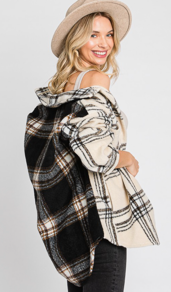 Contrast Plaid Jacket