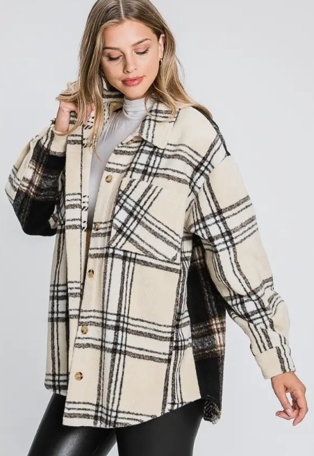 Contrast Plaid Jacket