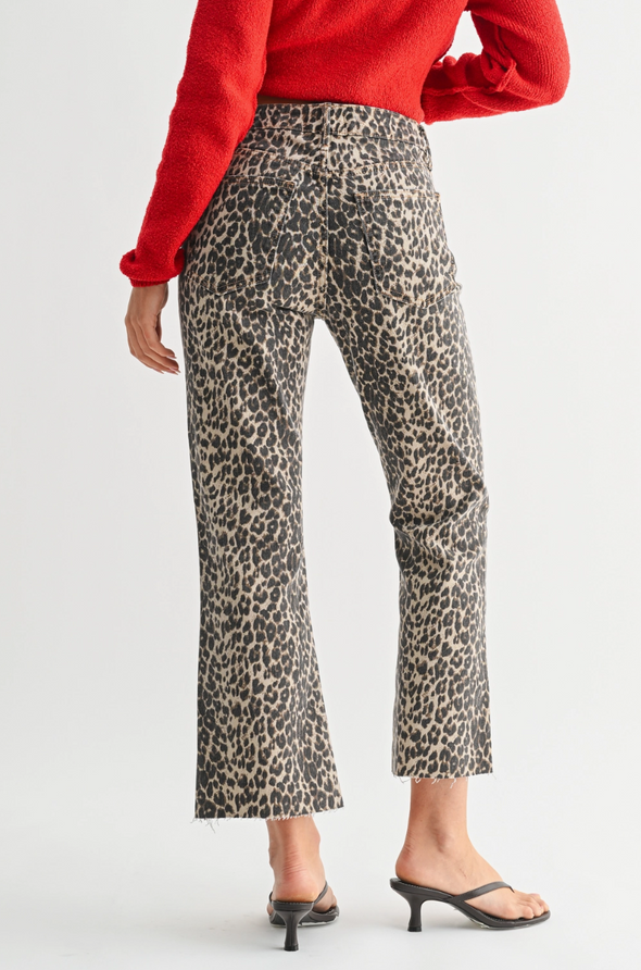 Leopard Mid Rise Denim