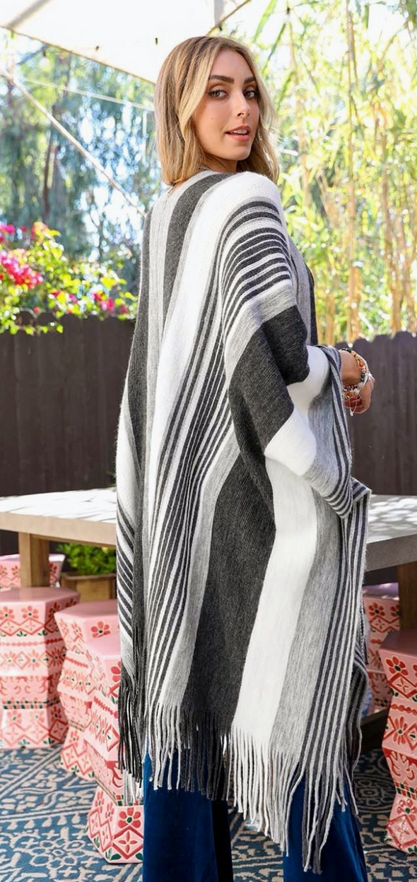 Striped Ruana