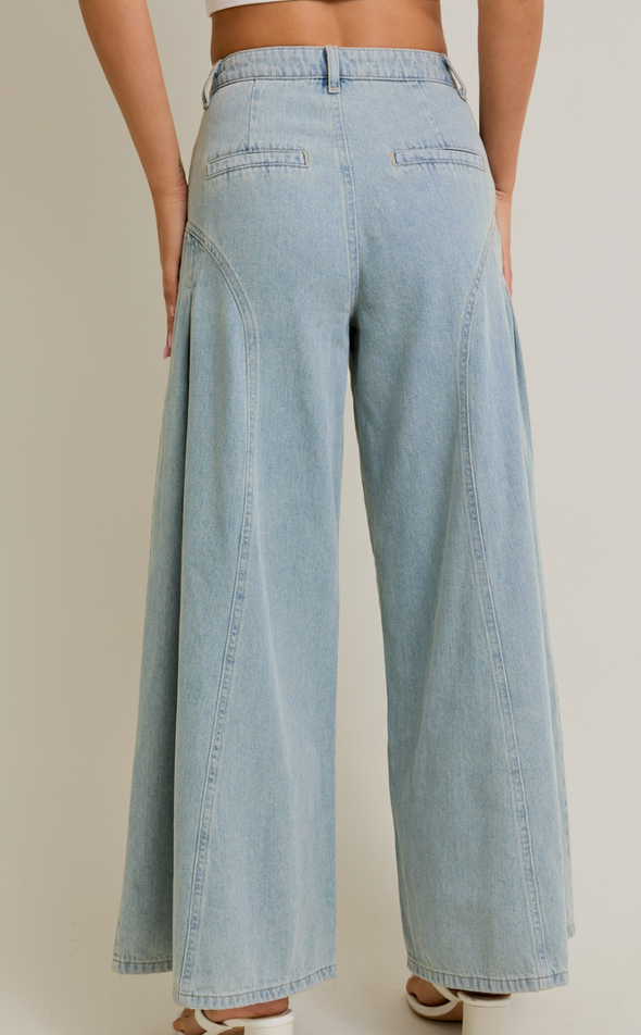 Sabrina Pleat Denim