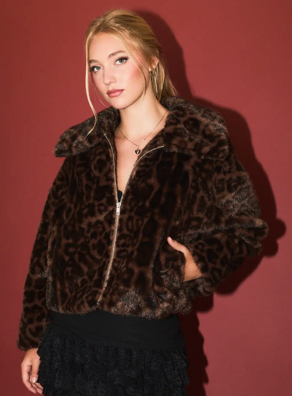 Fiona Leopard Fur Jacket