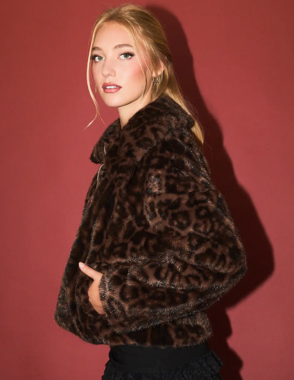 Fiona Leopard Fur Jacket