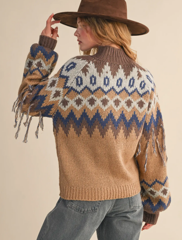 Fair Isle Fringe Sweater