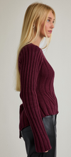 Ribbed Open Back Sweater