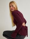 Ribbed Open Back Sweater