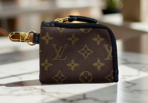 LV Upcycled Wallet Keychain