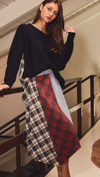 Trimmings Denim Plaid Skirt