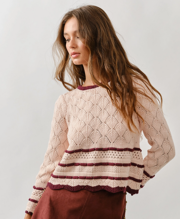 Scallop Pointelle Sweater