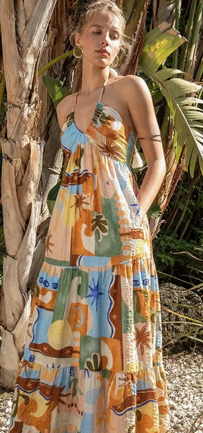 a line midi dress in limoncello Limoncello Embroidered Cocktail Dress 14 / Limoncello/Multi