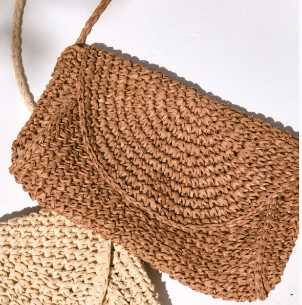 Sand Dollar Mini Straw Bag