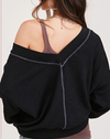Double V Waffle Knit Top