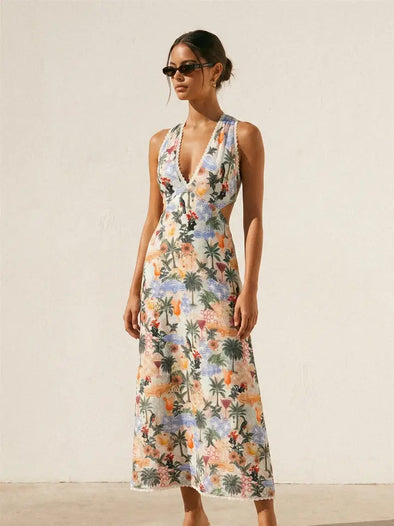 a line midi dress in limoncello Bardot Martini midi dress in limoncello