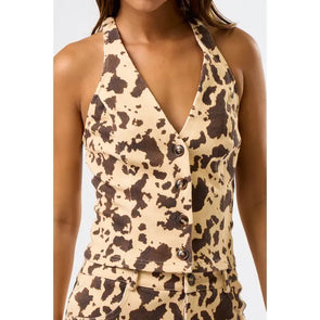 Austin Cow Print Top