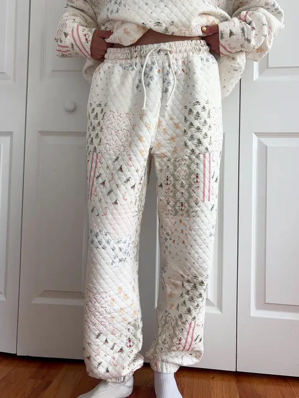 Holiday Quilted Joggers