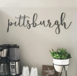 Pittsburgh Script Sign