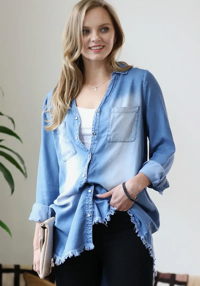 Chambray Denim Top